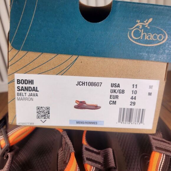Chaco Bodhi Sandals Men's Size 11 Brown Orange Toe Loop Strappy Beach JCH108607 - Picture 12 of 12